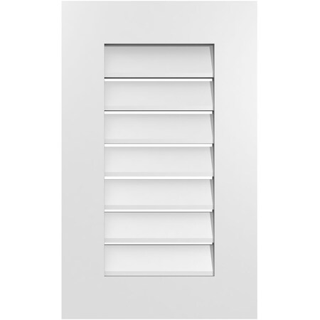 Ekena Millwork Vertical Surface Mount PVC Gable Vent: Functional, w/ 3-1/2"W x 1"P Standard Frame, 16"W x 26"H GVPVE16X2601SF